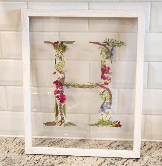 11x14 Framed Flowers - Monogram